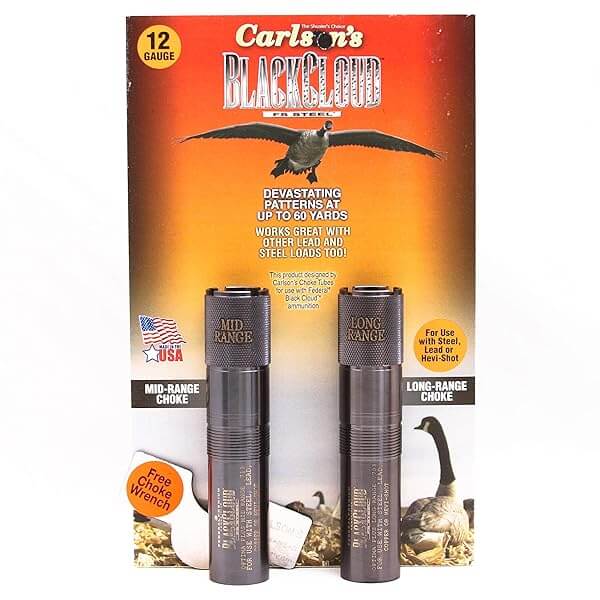 CARLSON'S Choke Tubes 12 Gauge for Beretta Optima Plus [ 2 Pack | Mid Range & Long Range ] Titanium-Coated Steel | Black Cloud Waterfowl Choke Tube | Made in USA